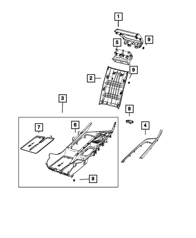 7SR75TX7AA - : Center Console Bezel for Mopar Image