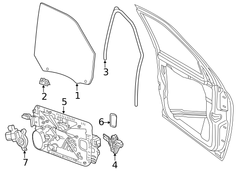 Glass - Front Door for 2024 Ram 3500 #0