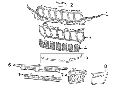 Grille & Components for 2024 Jeep Grand Cherokee #0