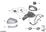 51165A2D167 - : Outside Mirror Cover Cap, Left, Primed for BMW Image
