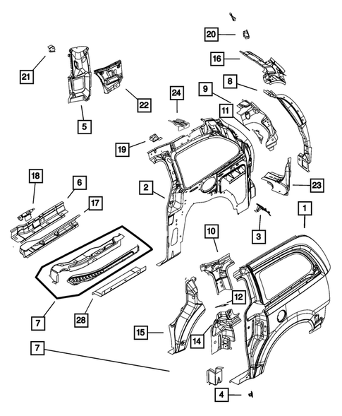 Aperture Panel and Pillar Supports for 2008 Dodge Grand Caravan #0