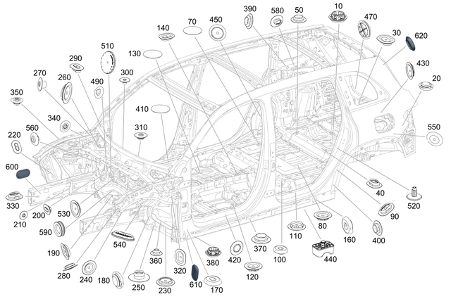9980590 - Body Shell: Stopper Washer for Mercedes-Benz Image image