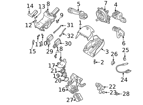 Shroud, Switches & Levers for 2006 BMW X5 #0