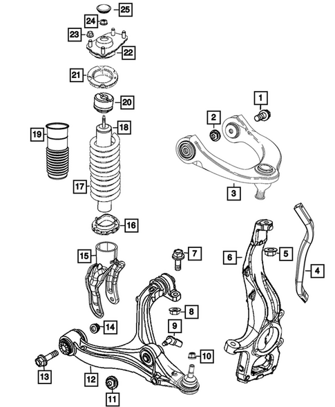 Front Suspension, Strut and Cradle for 2027 Dodge Durango #0