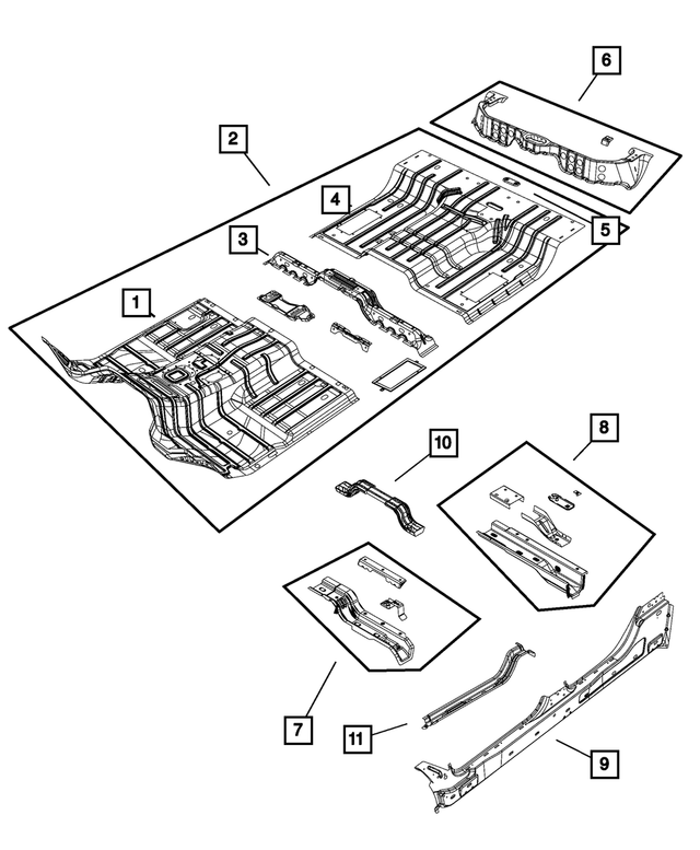 68269460AD - : Front Floor Pan for Mopar Image