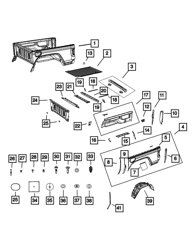 68466189AA - Body Sheet Metal Except Doors: Pickup Box for Mopar Image