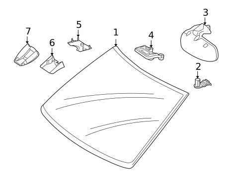 Glass - Windshield for 2009 Mercedes-Benz S600 #1