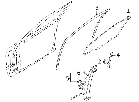 Glass - Front Door for 2002 Mitsubishi Galant #0