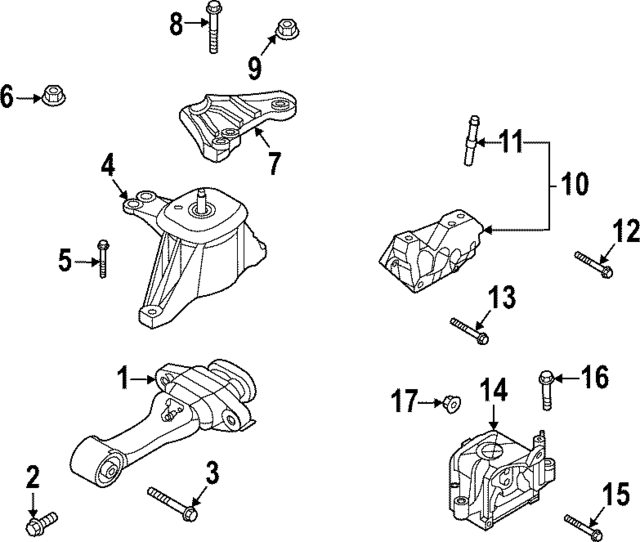 1123410606K - : Engine Mount Support Bracket Bolt for Hyundai Image