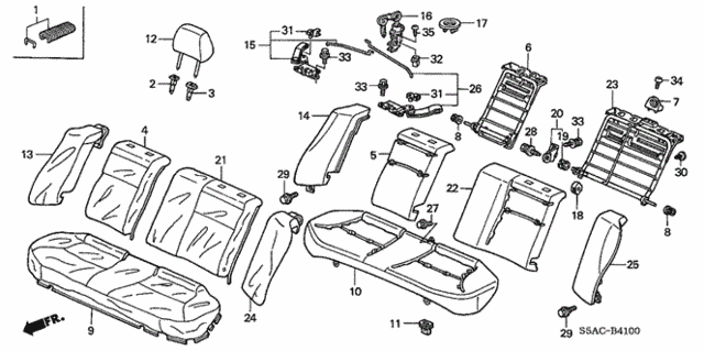 Rear Seat (1) for 2005 Honda Civic #0