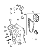 53021057 - Engine 5.9L Eight Cylinder: Chain Case Cover Gasket for Dodge: Dakota, Durango, Ram 1500, Ram 2500, Ram 3500 Image