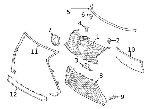 Grille & Components for 2017 Lexus IS200t #1