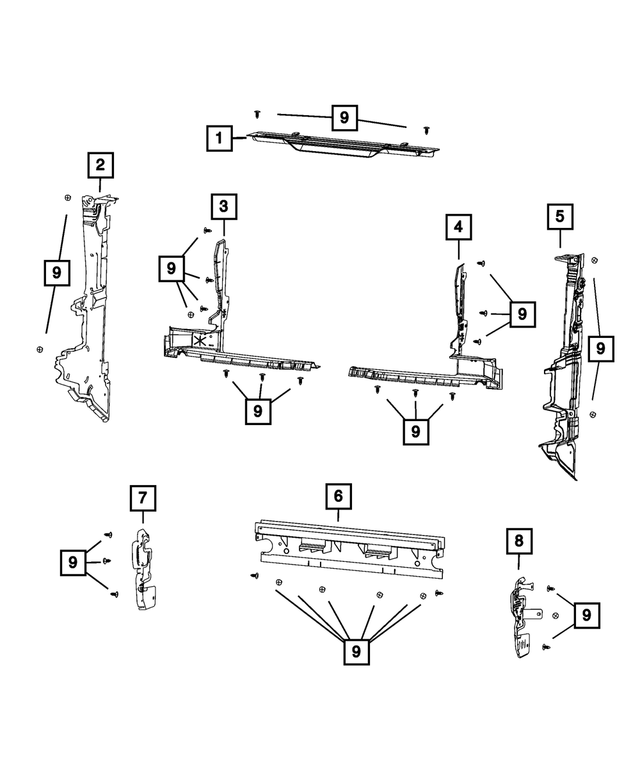 68408279AB - Cooling: Radiator Lower Seal for Jeep: Grand Cherokee L Image