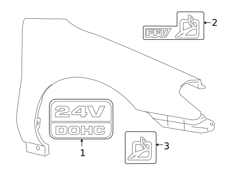 Exterior Trim - Fender for 2001 Ford Taurus #0