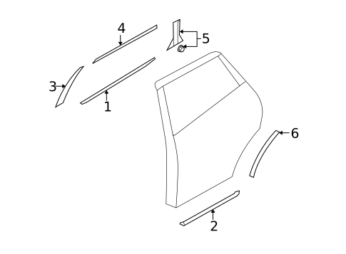 Exterior Trim - Rear Door for 2009 Nissan Murano #0
