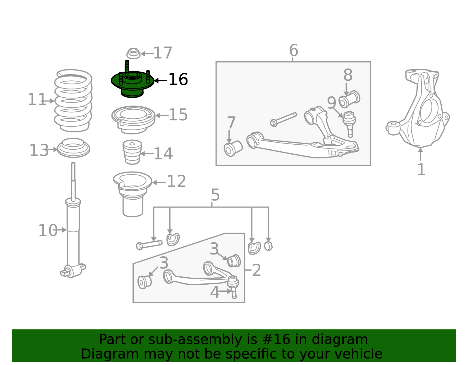 Front Shock Absorber Upper Mount 25869477 | Chevy Parts Pros