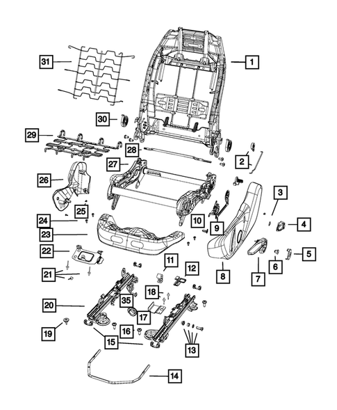 Front Seats - Adjusters, Recliners, Shields and Risers for 2016 Fiat 500X #1