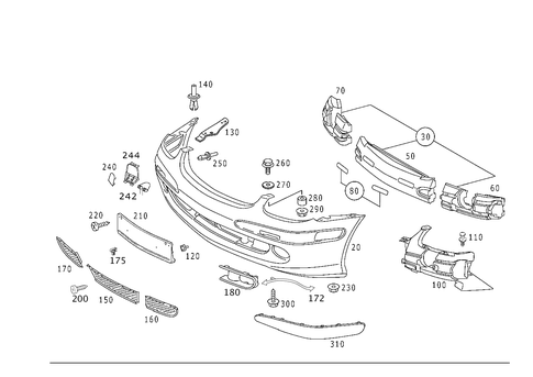 Front Bumper for 1999 Mercedes-Benz SLK230 #0