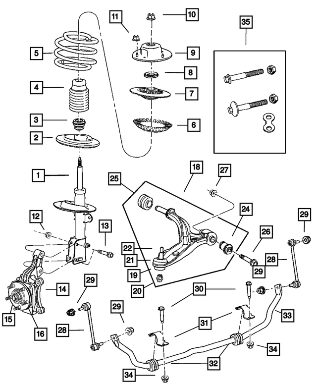 5006730AB - Front Suspension &amp; Drive: Front Coil Spring for Mopar Image