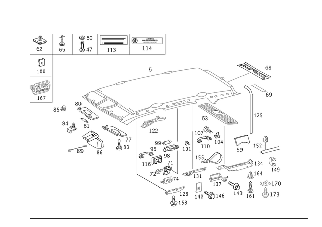 1636900172 - Covering and Lining: Trim for Mercedes-Benz: ML320, ML55 AMG Image image