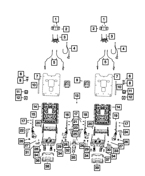 Rear Seats - Third Row Adjusters, Recliners, Shields and Risers for 2024 Jeep Grand Cherokee L #0