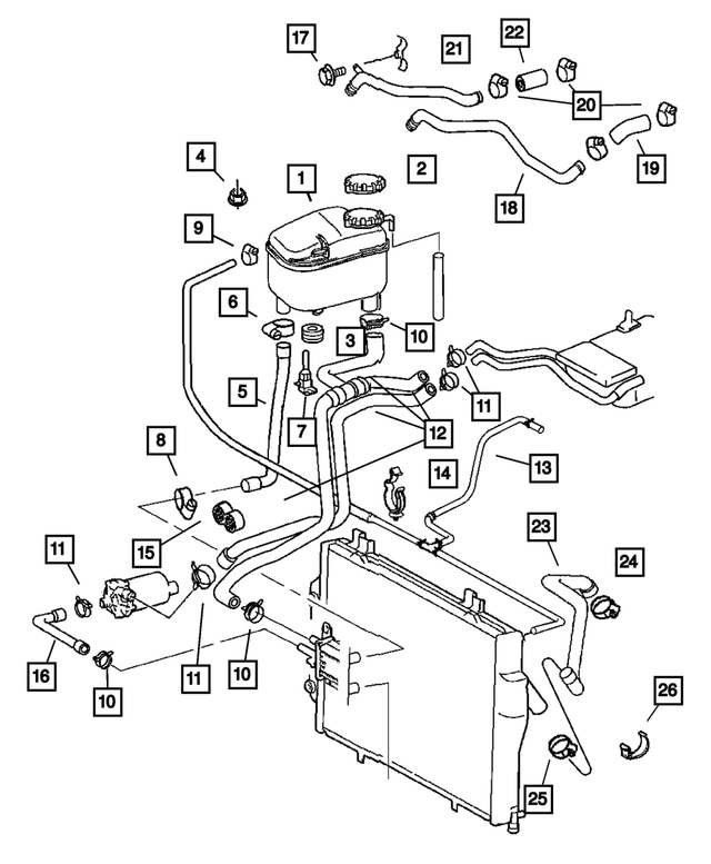 5097893AA - Cooling: Coolant Bottle To Radiator Hose for Mopar Image