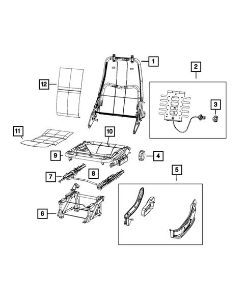 Front Seats - Adjusters, Recliners, Shields and Risers for 2015 Ram ProMaster 2500 #0
