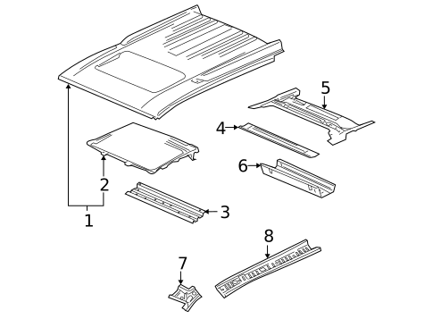 Roof & Components for 2005 GMC Envoy XUV #1