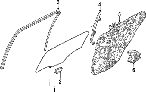 Glass - Rear Door for 2025 Kia EV6 #0