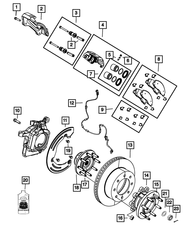 68034092AA - Brakes: Disc Brake Pad Spring Kit for Mopar Image