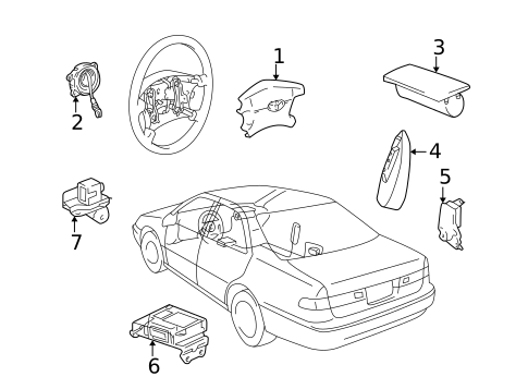 Air Bag Components for 2001 Toyota Camry #0