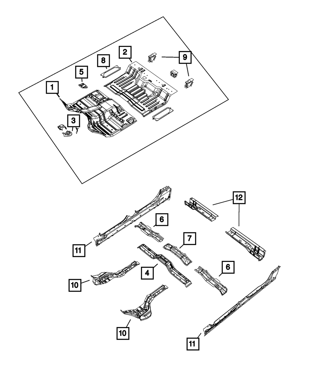 Floor Pan Reinforcement, Right - Mopar (68302066AB)