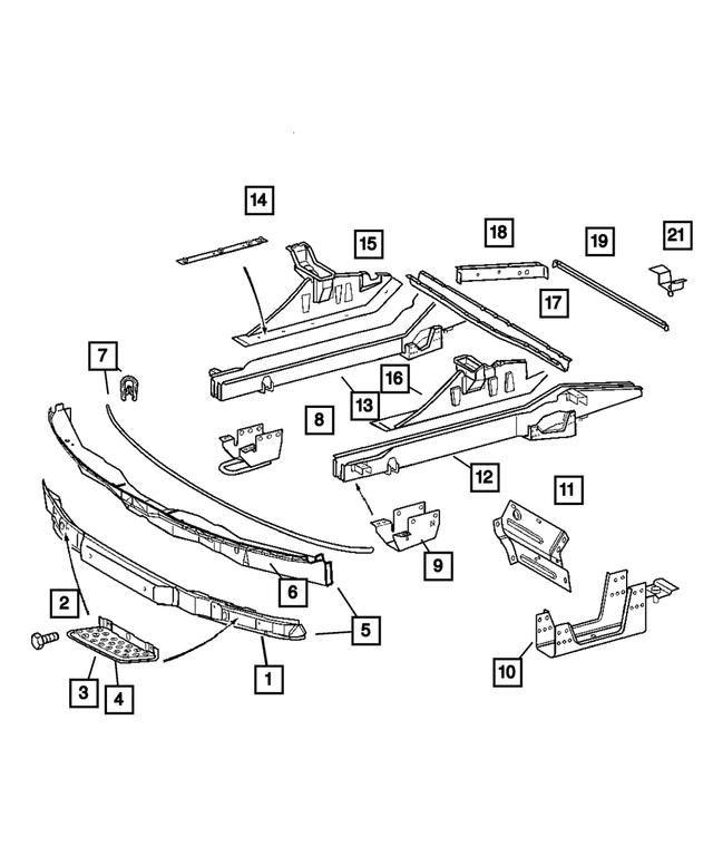 5104137AA - Frames and Bumpers: Right Side Step for Mopar Image
