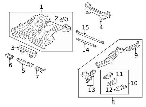 Rear Floor & Rails for 1997 Acura Integra #0