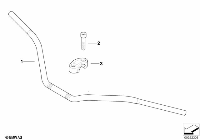 71607660927 - : Clip Mount, Chrome, Upper - D=28mm for BMW-Motorrad Image