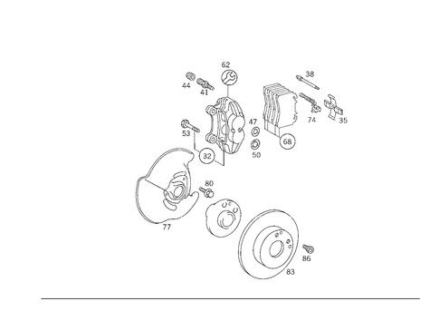 Front Wheel Brake for 1993 Mercedes-Benz 500E #0