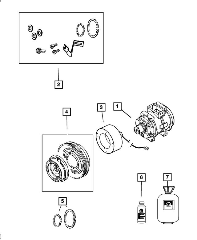 5264454 - Air Conditioners and Heaters: A/c Clutch Snap Ring Kit for Mopar Image