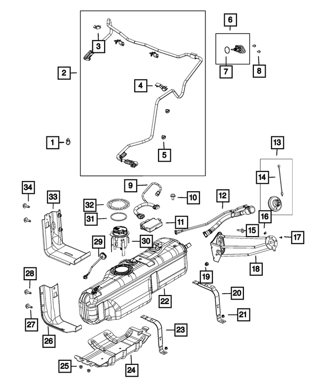 68166193AA - Emission Controls: Tube Clip for Mopar Image