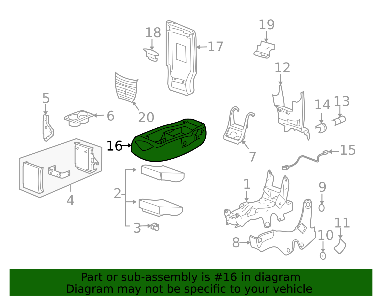 2006-2009 Chevrolet Impala Armrest 19124174 | OEM Parts Online