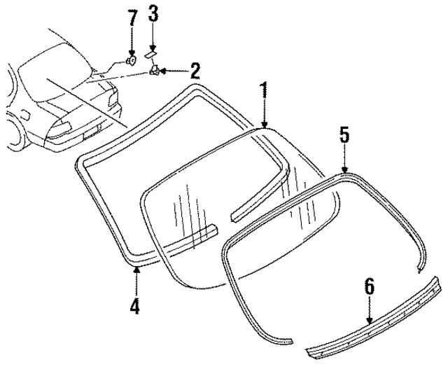 7971242U63 - : Back Glass for Nissan Image