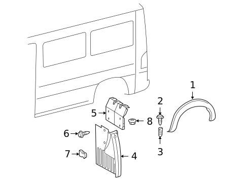 Exterior Trim - Side Panel for 2003 Dodge Sprinter 2500 #0