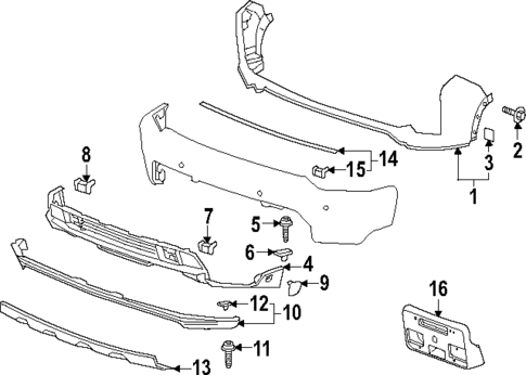 Exterior Trim - Front Bumper for 2023 Chevrolet Silverado 2500 HD #0