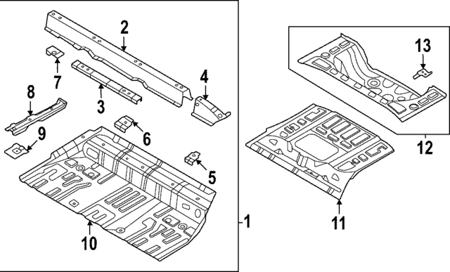 65530XG000 - : Rear Floor Pan for Kia Image