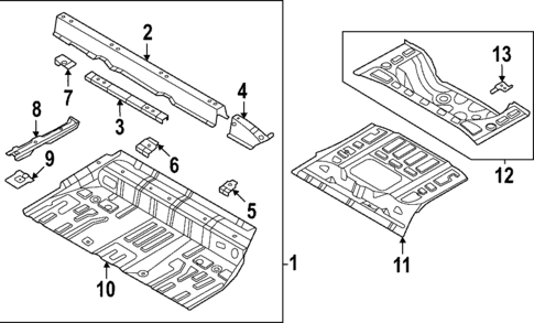 Rear Floor & Rails for 2024 Kia EV6 #1
