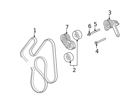 Accessory Drive Belt System Components for 2008 Chrysler Aspen #0