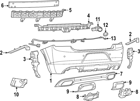 Bumper & Components - Rear for 2021 Dodge Charger #0