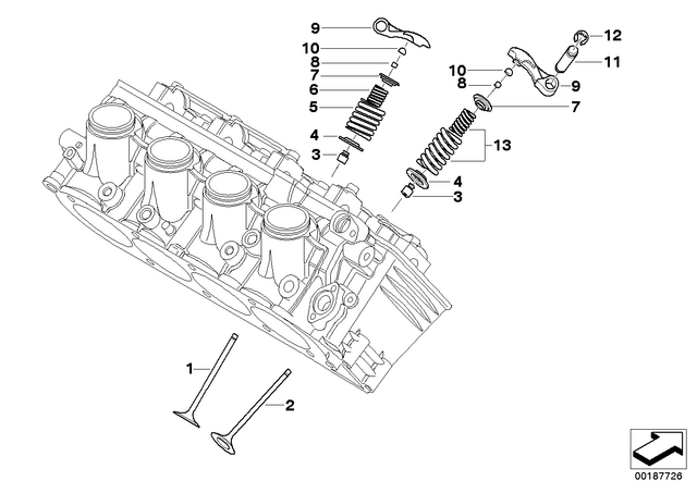 11347689921 - : Valve Spring, Inner, Yellow/Orange for BMW-Motorrad Image