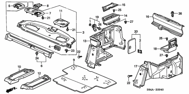 Rear Tray - Side Lining for 2002 Honda Accord #0