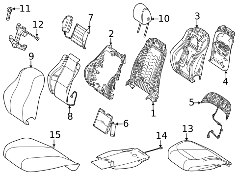 Driver Seat Components for 2022 Mercedes-Benz GLE 53 AMG&reg; SUV #1