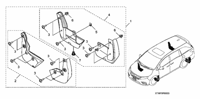Splash Guards (FR. & RR.) for 2021 Honda Odyssey #0